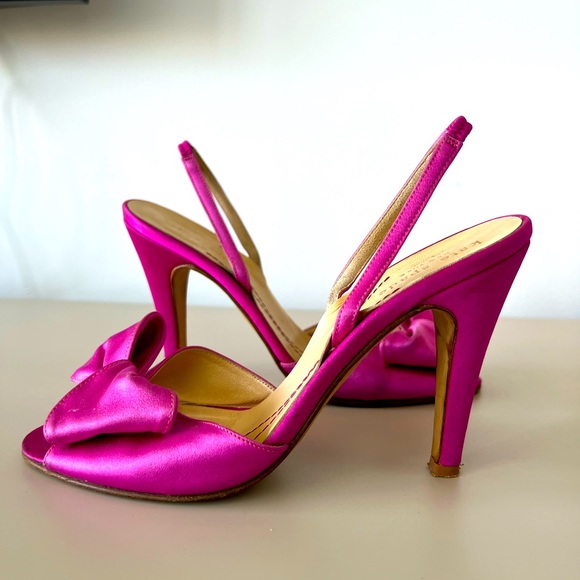 Kate spade satin bow sling back heels size 7 - Picture 6 of 9